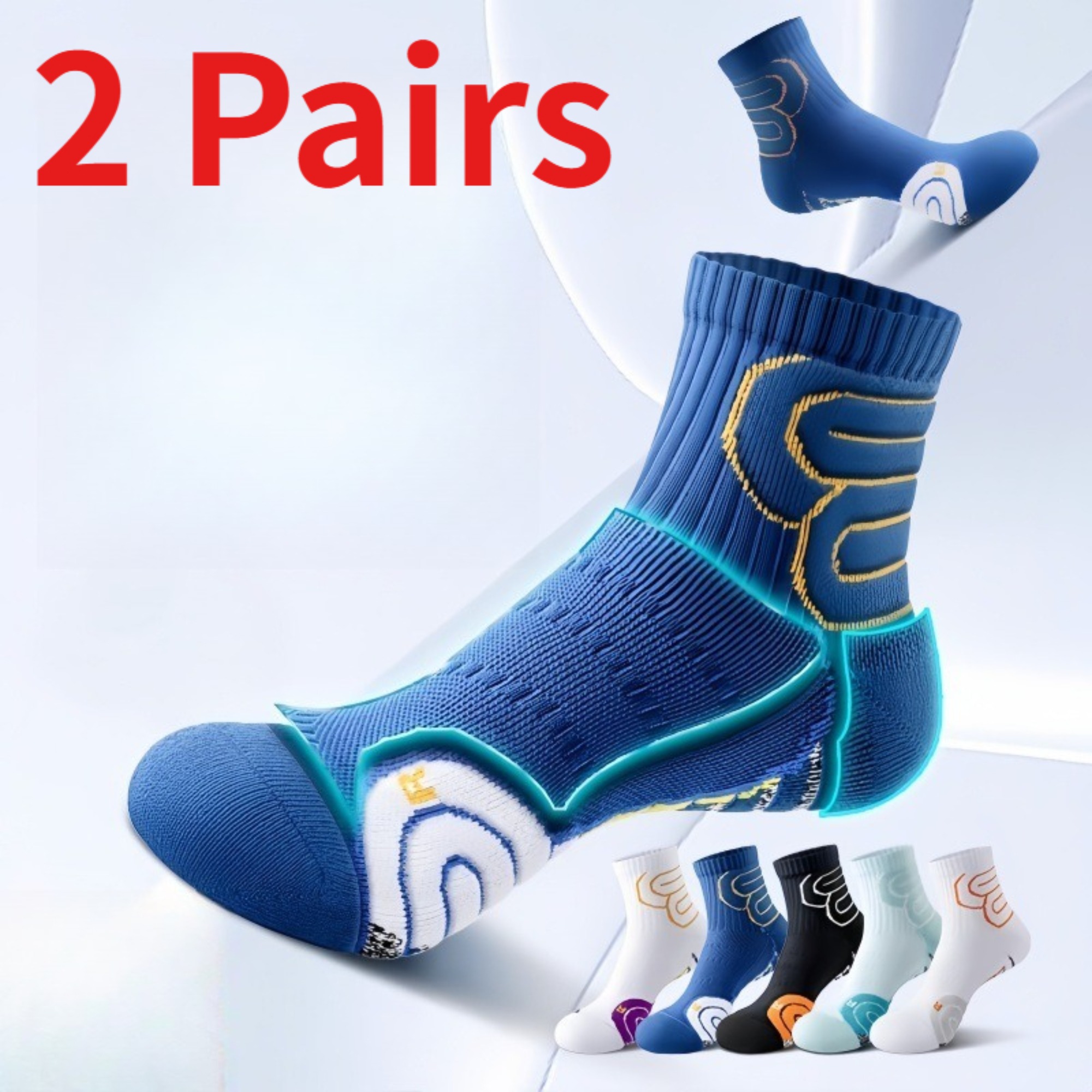 Athletic Sock Cushion - 1/2 Pasang Kaus Kaki Lari Maraton