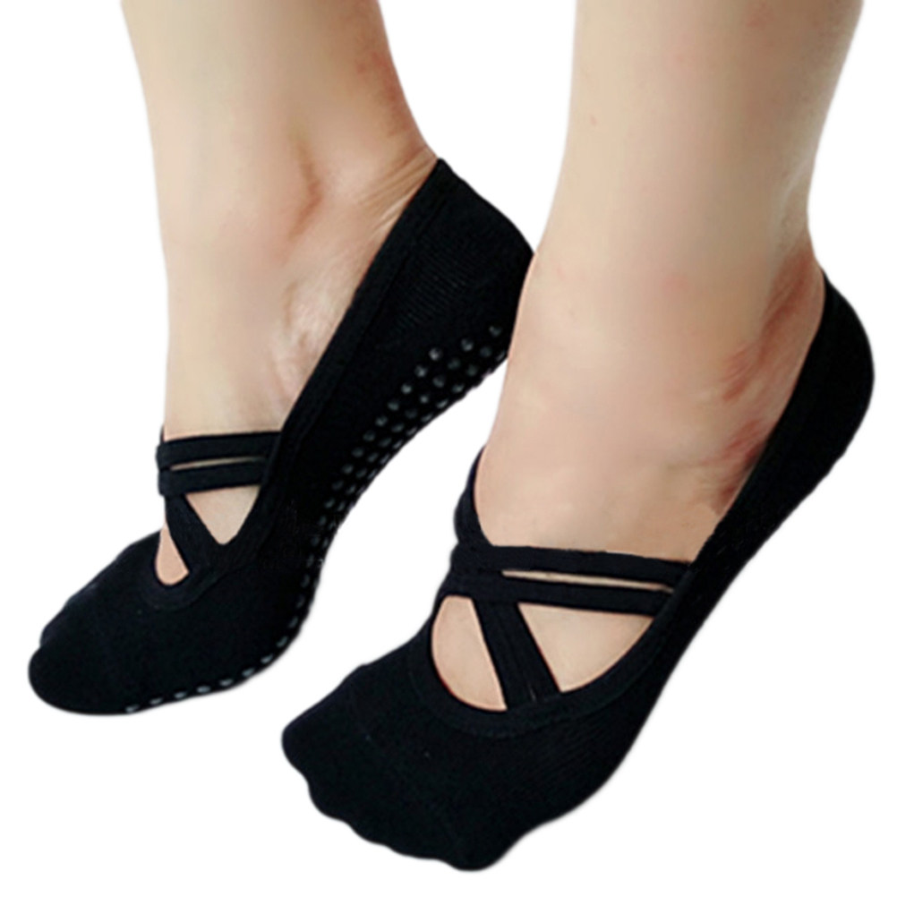 Grip Sock Yoga - Kaus Kaki Yoga Wanita Hitam Anti