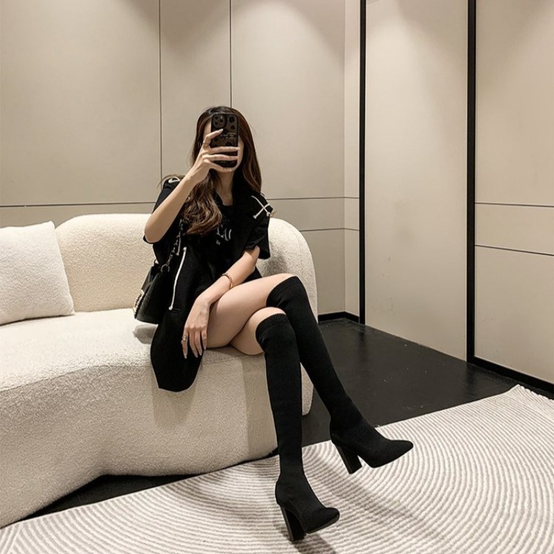 Sepatu Bot Wanita Setinggi Pah - Knee High Sock Women ulasan dan harga