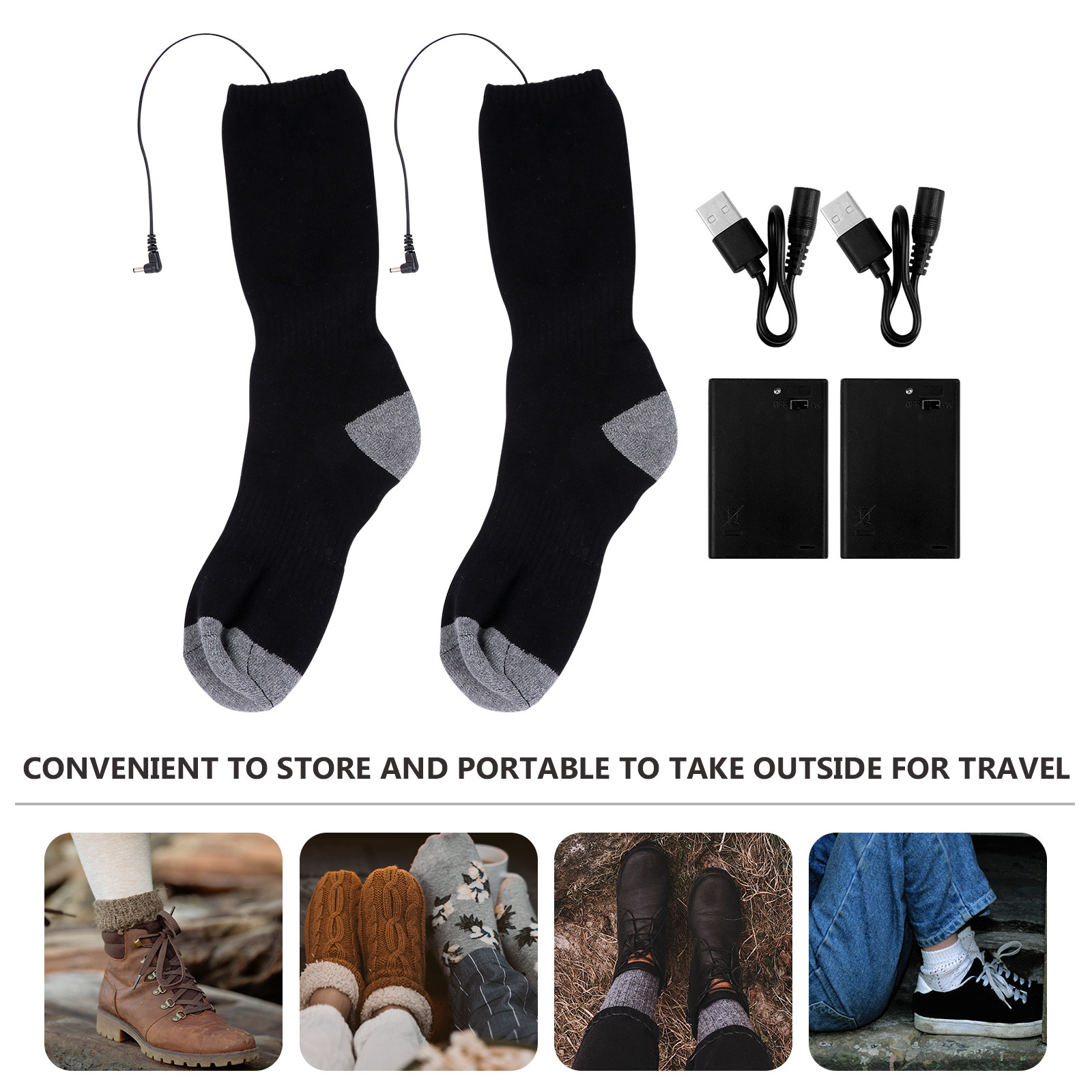 1Set Kaus Kaki Pemanas USB Pen - Thermal Sock Winter ulasan dan harga