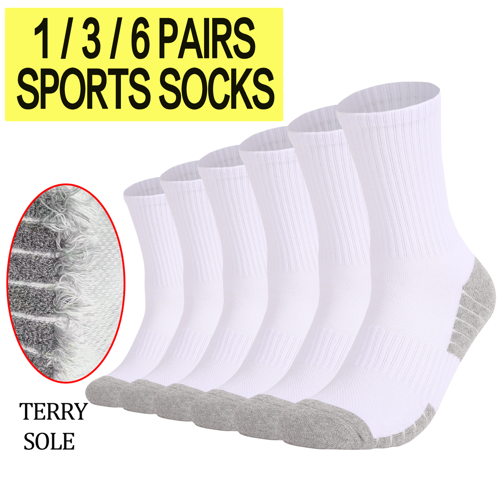 1/3/6 Pasang Kaus Kaki Hiking  - Athletic Sock Cushion ulasan dan harga